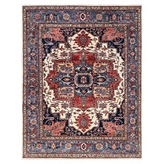 8
1"x10
1" Ivory Aryana Grade Serapi Heriz Hand Knotted Pure Wool Oriental Rug