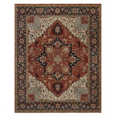 8'1 "x10'1" Rosso annodato a mano in lana anticata Fine Heriz Re-Creation Oriental Rugs