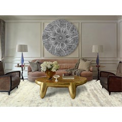 8'1"x10'1"Pearl Ivory, Ben Ourain Moroccan Berber, Soft Wool, Hand Knotted Rug
