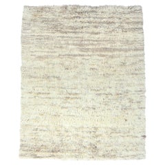 8'1"x10'1"Pearl Ivory, Ben Ourain Moroccan Berber, Soft Wool, Hand Knotted Rug