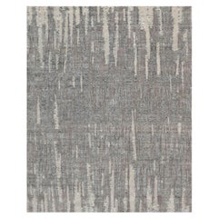 8'1 "x10'2" Tapis en laine népalaise texturée, tissé avec Line Design, noué à la main.