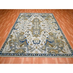 8'1"x10'2" Ivory Polonaise Czartoryski Persian Design Hand Knotted Pure Wool Rug