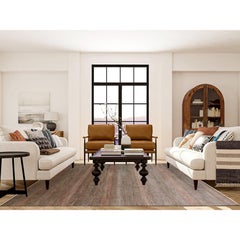 8'1 "x10'2" Rust Brown Modern Grass Design Tappeto tinto in lana e seta annodato a mano