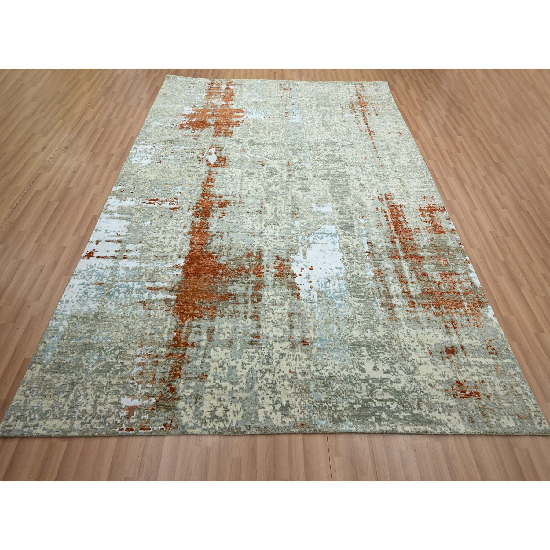 Rostrot mit Beige, Abstrakt mit Galaxie Design, Persisch geknüpft, 100% Wolle, Handgeknüpft, Dicht gewebt, Orientteppich
Primäre MATERIALIEN: Wolle
Latex: Kein Flor 
Höhe: 0,25 Zoll
Stil: AM Contemporary
Grundfarbe: Rot
Sekundäre Farben: Elfenbein,