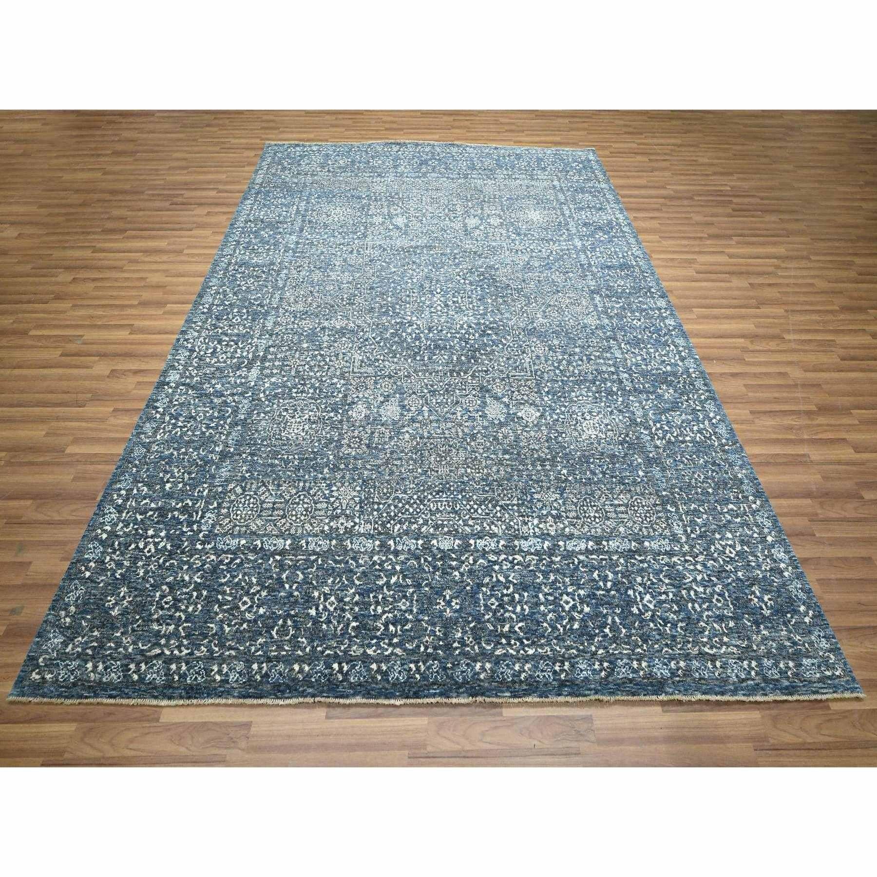 Blu Egeo, Design Mamluke, Influenza preistorica del XIV secolo, Tinture naturali, Annodato a mano, Pura lana, Tappeto orientale
Materiali primari: Lana
Lattice: No Pile 
altezza: 0,25 pollici
Stile: Di transizione
Colore primario: Blu
Colori