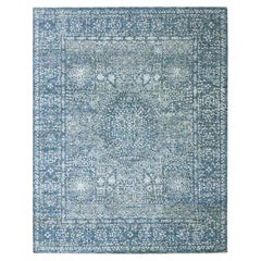 8
1"x10
4" Blue Mamluk Design 14th Century Influence Hand Knotted Pure Wool Rug