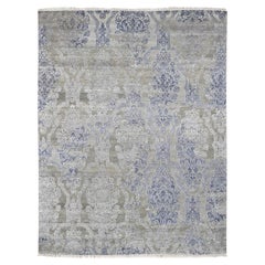 8
1 "x10
4" Taupe Hi and Lo Silk with Textured Wool Hand Knots Rugs transitionnel