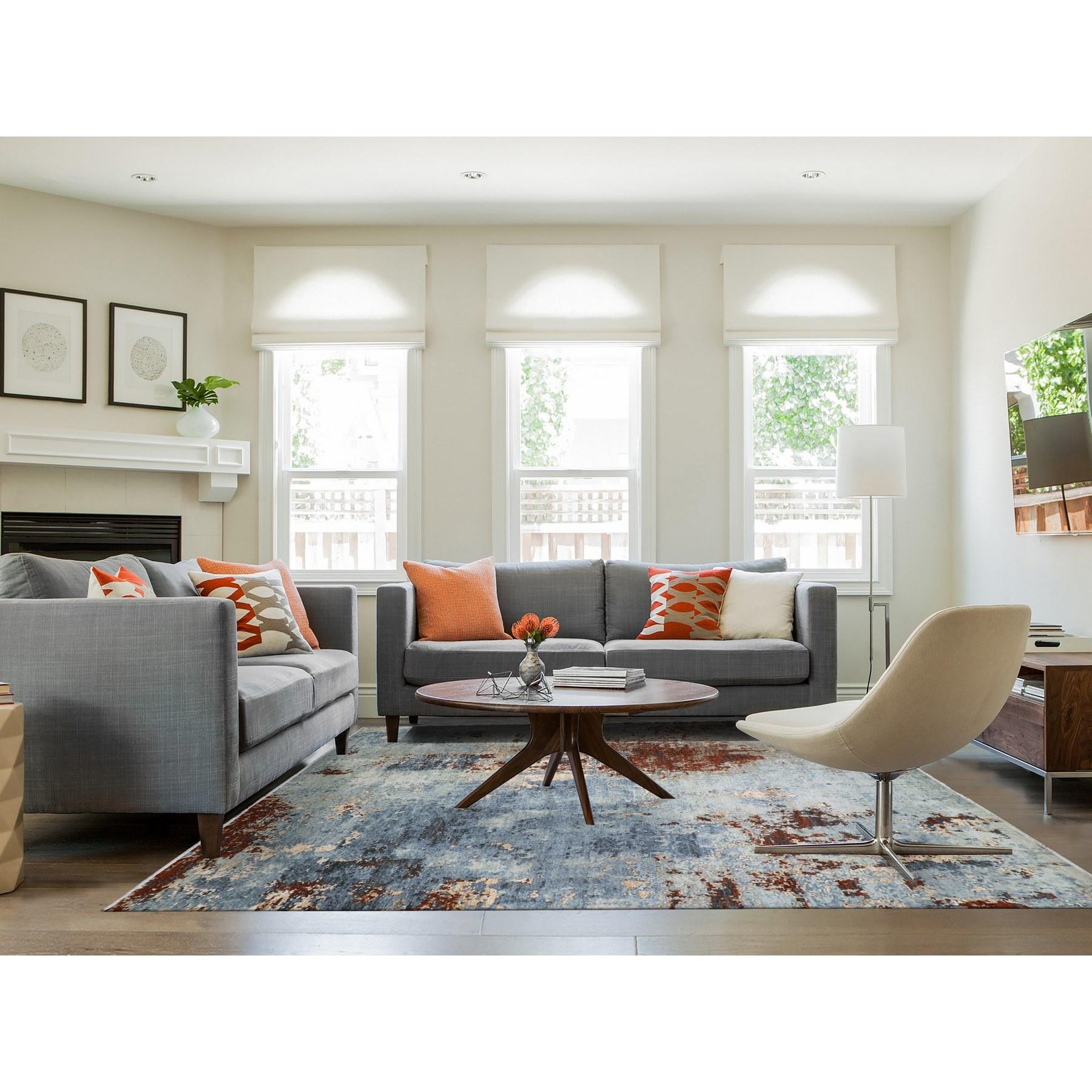 This is a truly genuine one-of-a-kind Modern Abstract Design, Hand Knotted, Pure Wool and Oriental Rug. It has been Knotted for months and months in the centuries-old weaving craftsmanship techniques by expert artisans.
Primary materials: