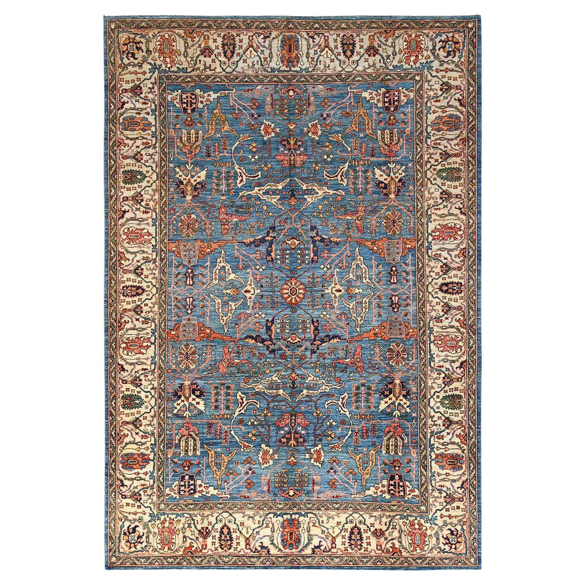 8
1"x12
 Imperial Blue Bijar Garus Design Aryana Grade Hand Knotted Wool Rug