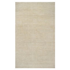 8
1 "x15
10" Ivory Modern Plain Design Hand Knotted Pure Wool Wide Runner Rugs (Tappeto da corsa largo in pura lana)