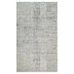 8'1"x16' Light Gray Modern Design Wool Hand Knotted Gallery Size Runner Rug