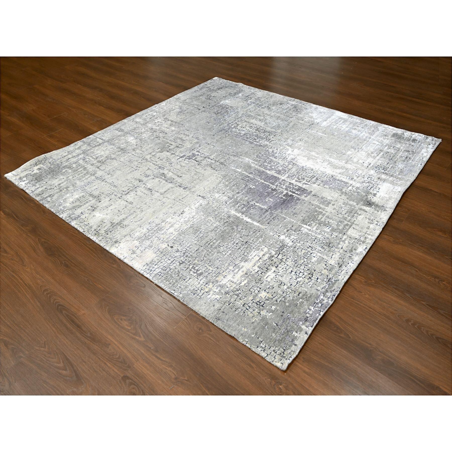 This is a truly genuine one-of-a-kind Abstract with Mosaic Wool and Silk Design, Hand Knotted, Oriental Rug. It has been Knotted for months and months in the centuries-old Persian weaving craftsmanship techniques by expert artisans.
Primary