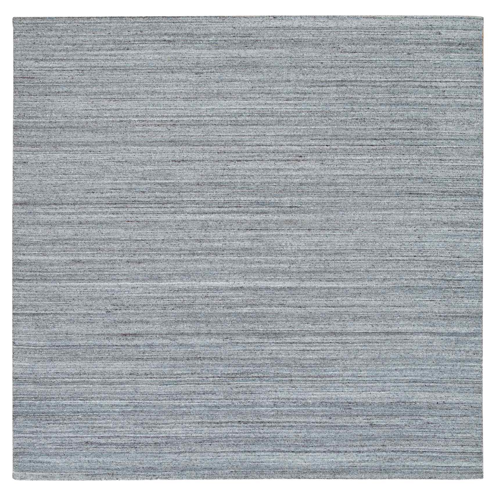 8
1 "x8
1" Grau Reine Wolle Hand gewebt Modern Striae Design Quadratische Orientteppich