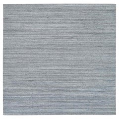 Tappeto Orientale Quadrato 8
1 "x8
1" Grigio in Pura Lana Lavorato a Mano con Design Moderno a Striature