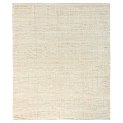 8
1"x9
10" Ivory Hand Knotted Moroccan Weave with Grid Design Wool Oriental Rug