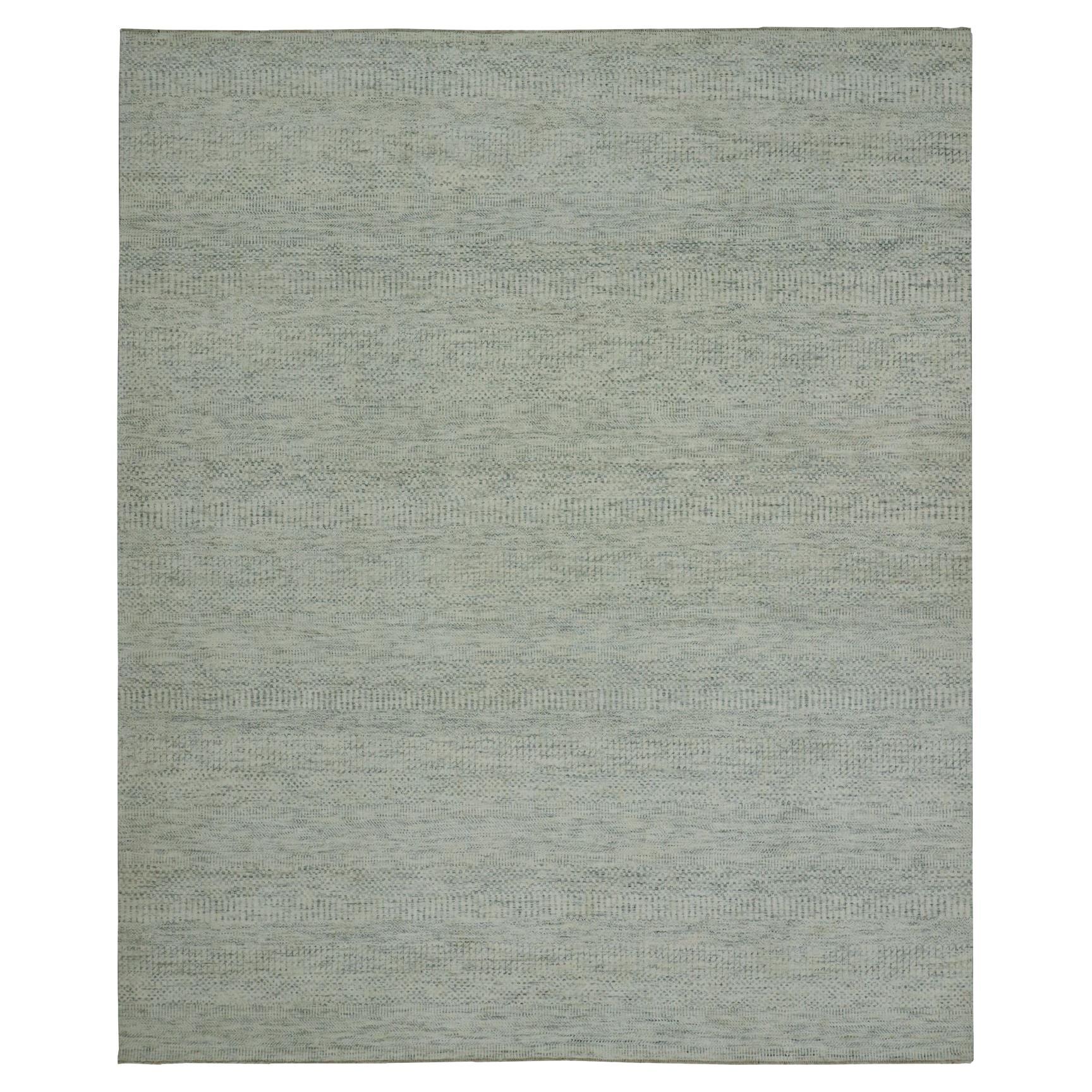 8
1"x9
10" Ivory Modern Grass Hand Knotted Sustainable Textile Wool Oriental Rug For Sale