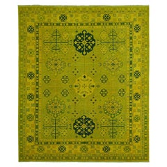 8'1 "x9'5" Laine surteinte jaune d'or Kazak Star Design Rugs noués à la main