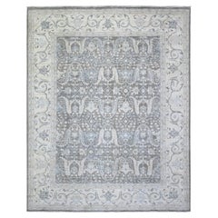 8
1"x9
8" Carbon Gray Stone Washed Peshawar Wool Hand Knotted Oriental Rug