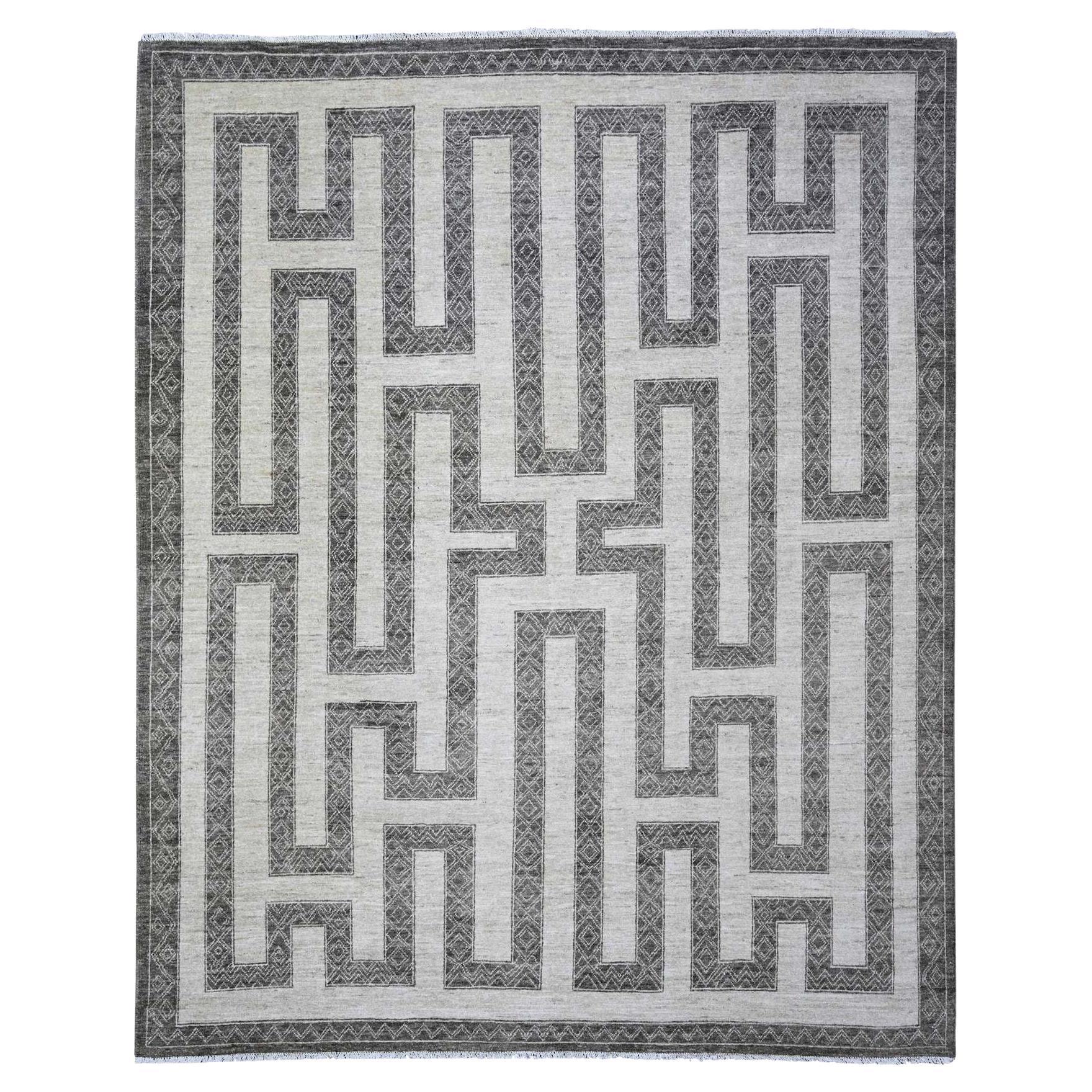 8
1 "x9
9" Taupe Braun Feiner Peshawar  Handgeknüpfter Orientteppich aus Wolle