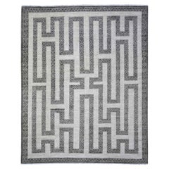 8'1"x9'9" Taupe Brown Finer Peshawar  Wool Hand Knotted Oriental Rug