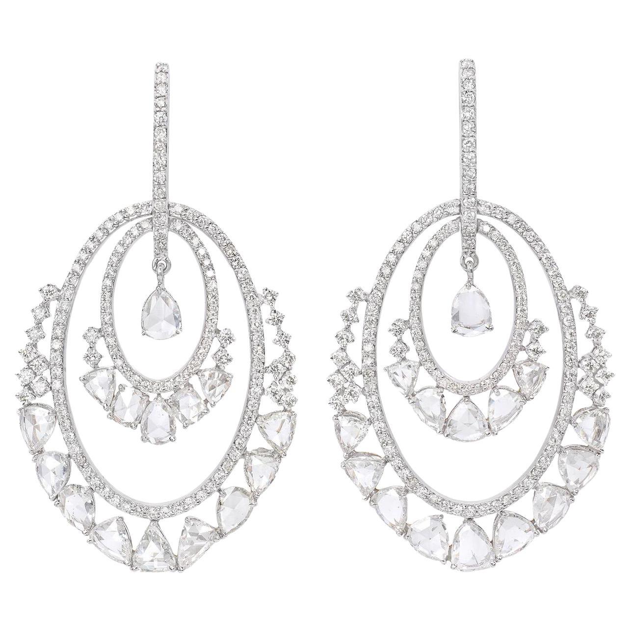 8.2 Carat Diamond and Rosecut Drop Earring