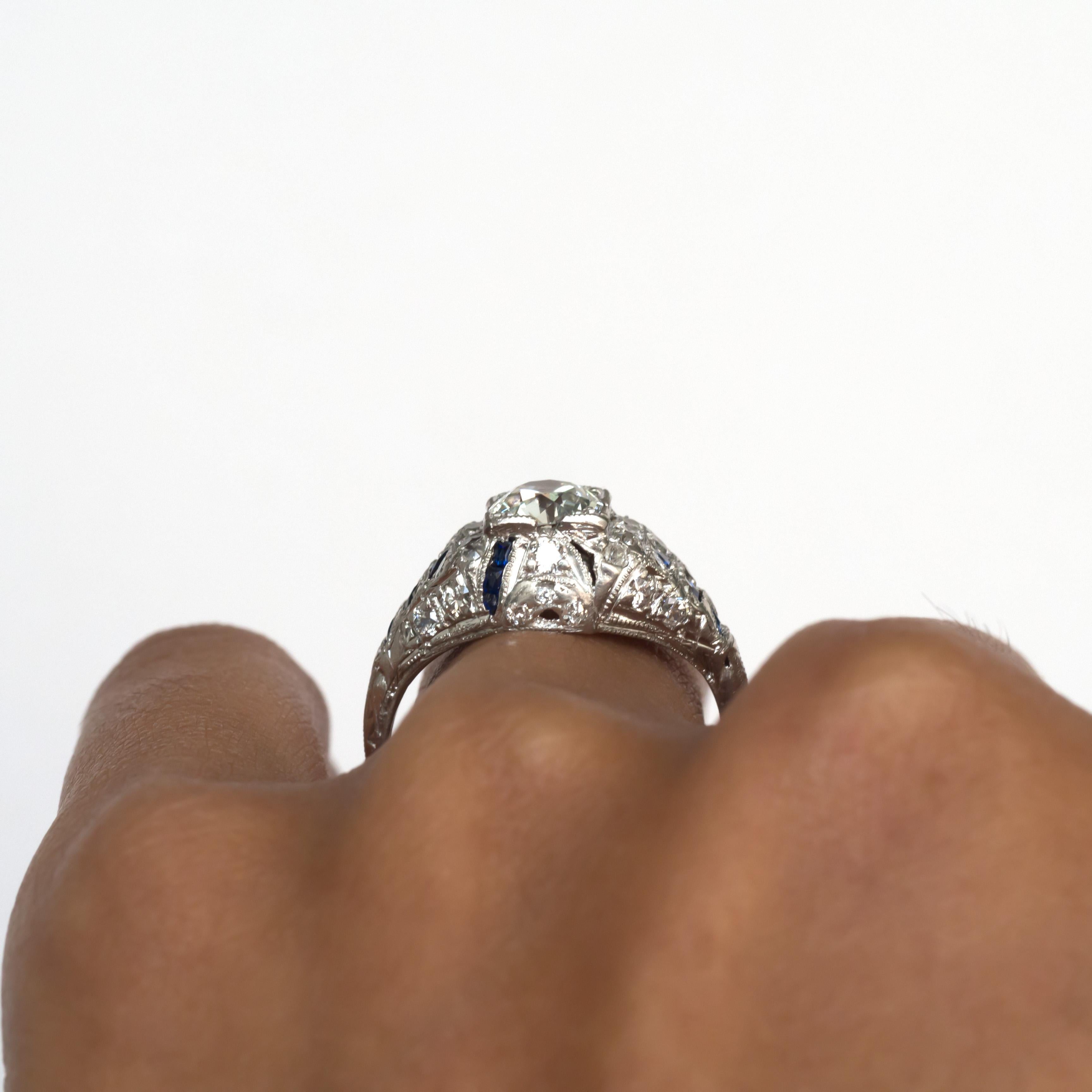 Women's or Men's .82 Carat Diamond Platinum Engagement Ring For Sale