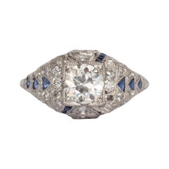 Antique .82 Carat Diamond Platinum Engagement Ring