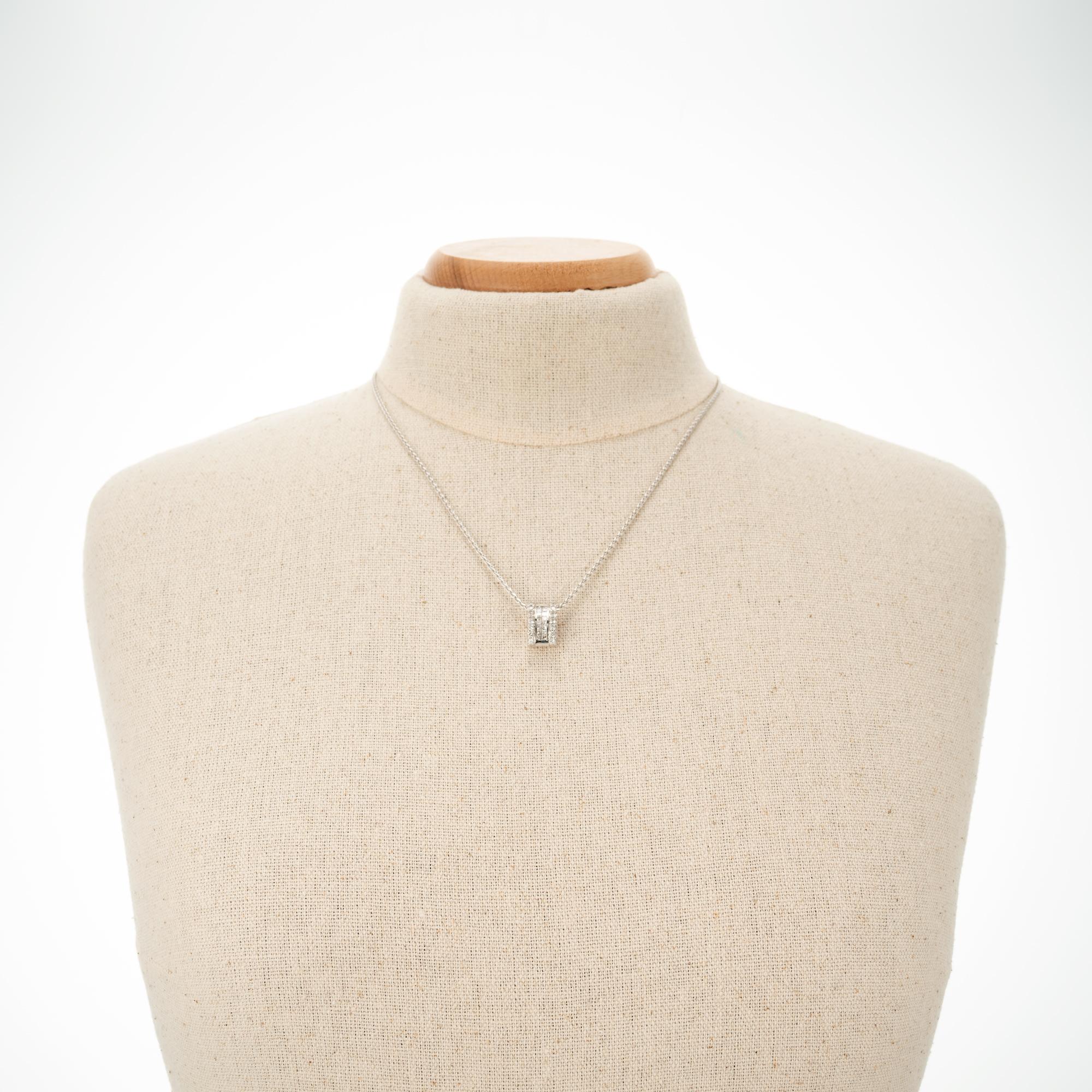 0,82 Karat Diamant-Weißgold-Halskette mit Slide-Anhänger Damen im Angebot