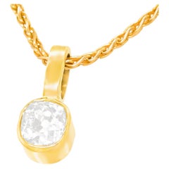 .82 Carat Old Mine-Cut Diamond-Set Gold Pendant