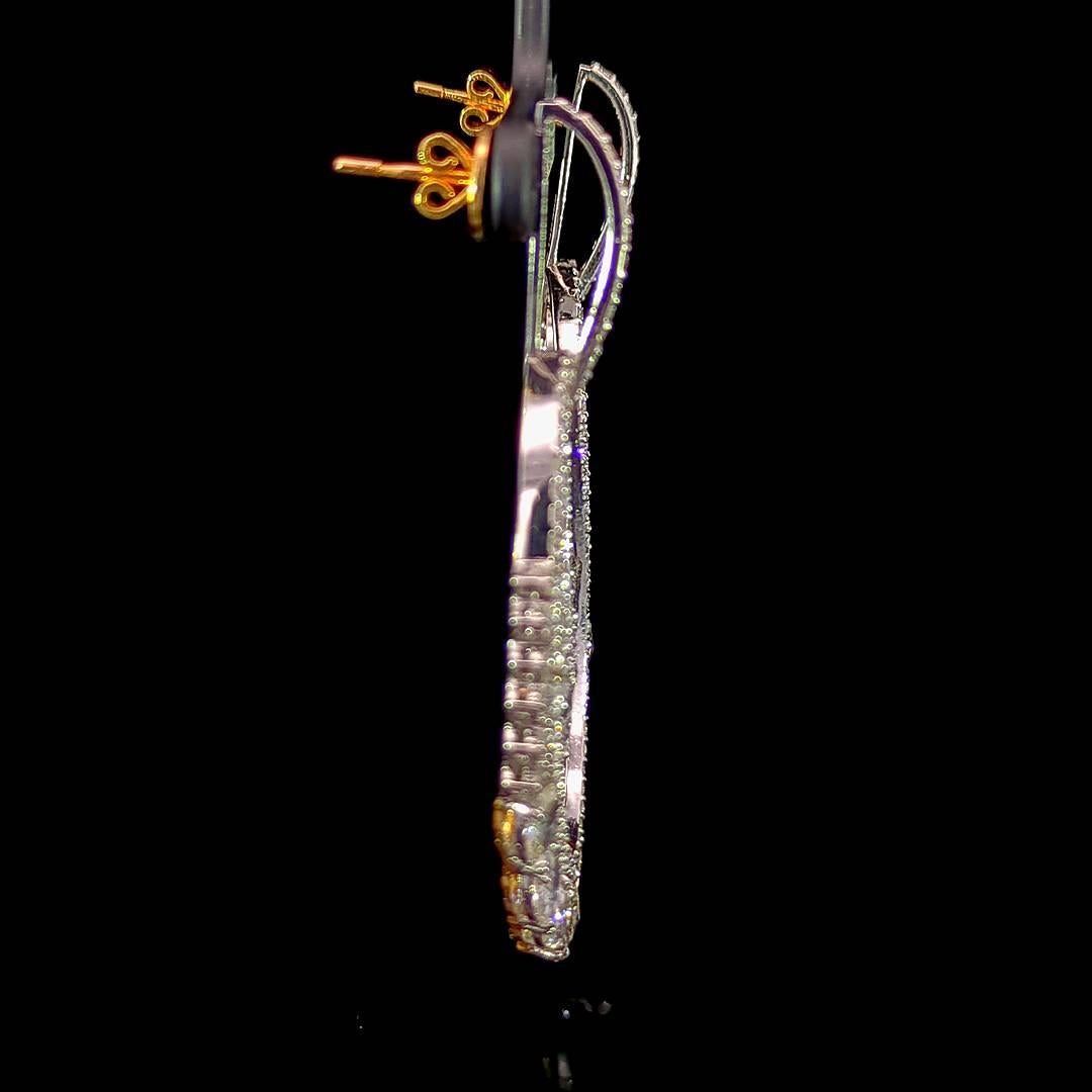 Donna Orecchini a goccia con diamante Rosecut da 8,2 carati e diamante rotondo da 3,02 carati in vendita