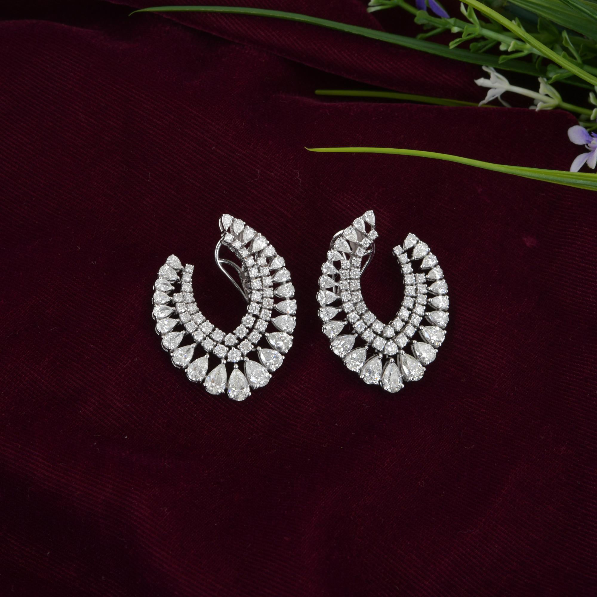 8.2 Carat SI Clarity HI Color Multi Diamond Earrings 14 Karat White Gold Jewelry In New Condition For Sale In Diera, Dubai