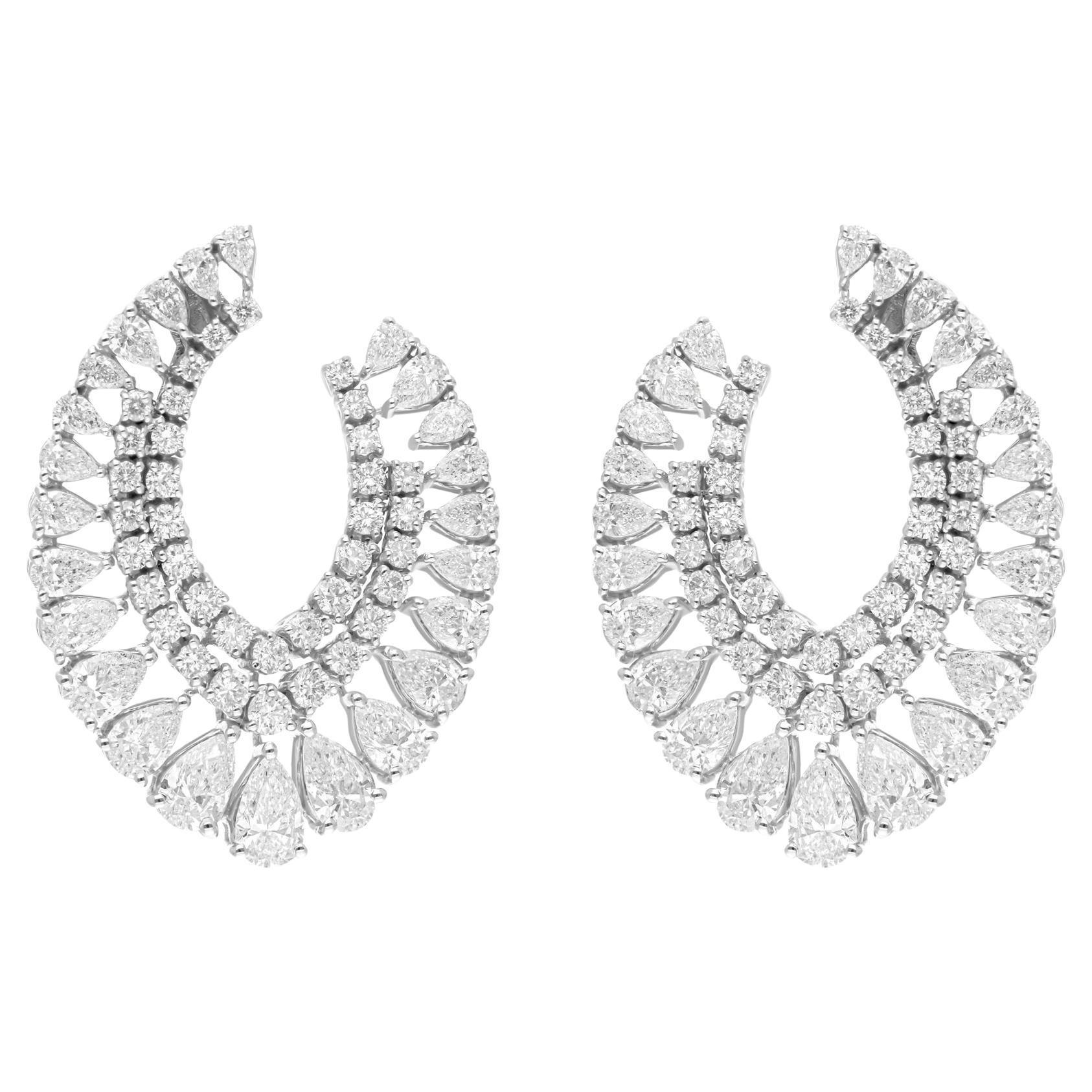 8.2 Karat SI Reinheit HI Farbe Multi Diamant-Ohrringe 14 Karat Weißgold Schmuckstücke