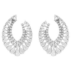 8.2 Carat SI Clarity HI Color Multi Diamond Earrings 14 Karat White Gold Jewelry