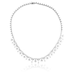 8,2 Carati SI/H Taglio Misto Collana di Diamanti Naturali H. H. 18 Karat White Gold