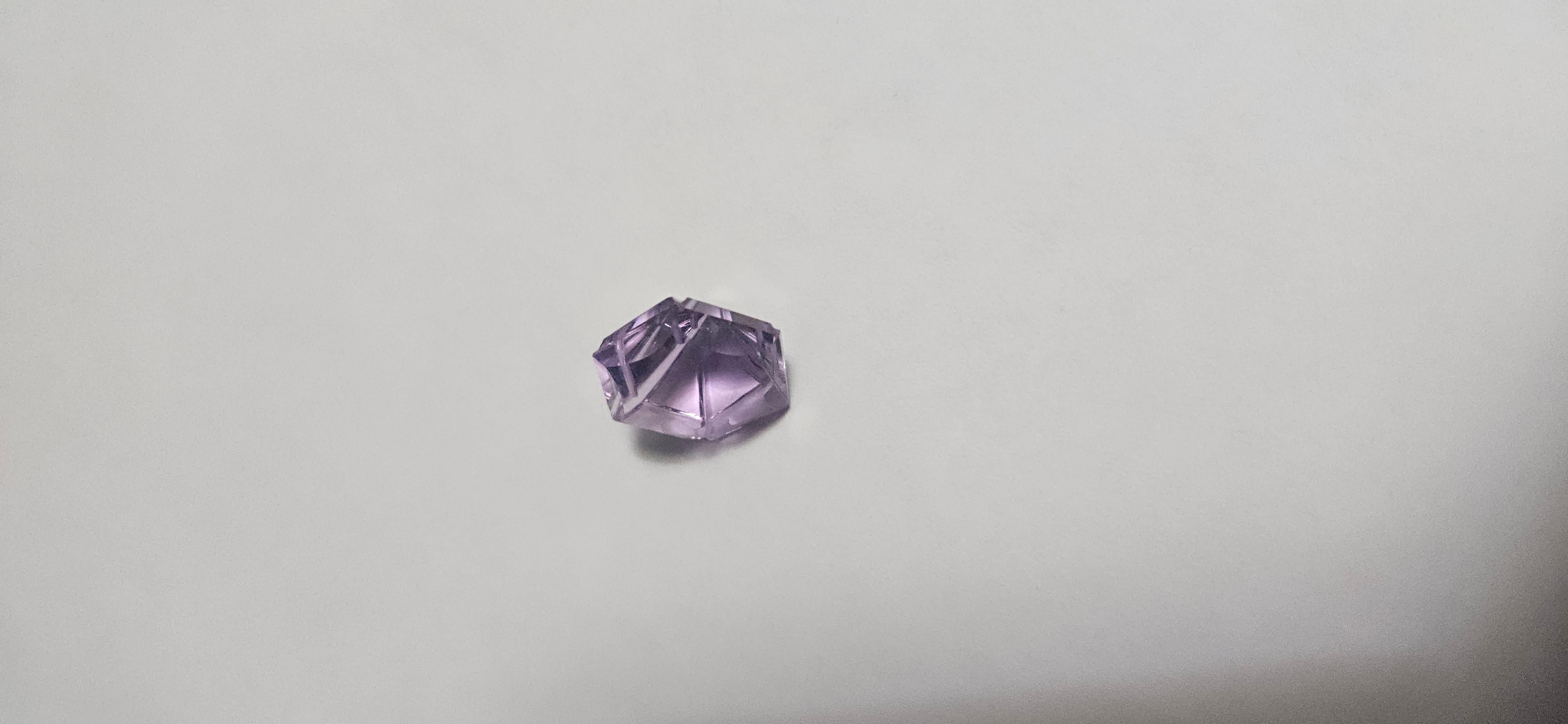 8.2 Ct Natural Brazil Amethyst Hexagon Fantasy Cut Natural 13X13 Corte hexagonal en venta