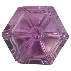 8.2 Ct Natural Brazil Amethyst Hexagon Fantasy Cut Natural 13X13
