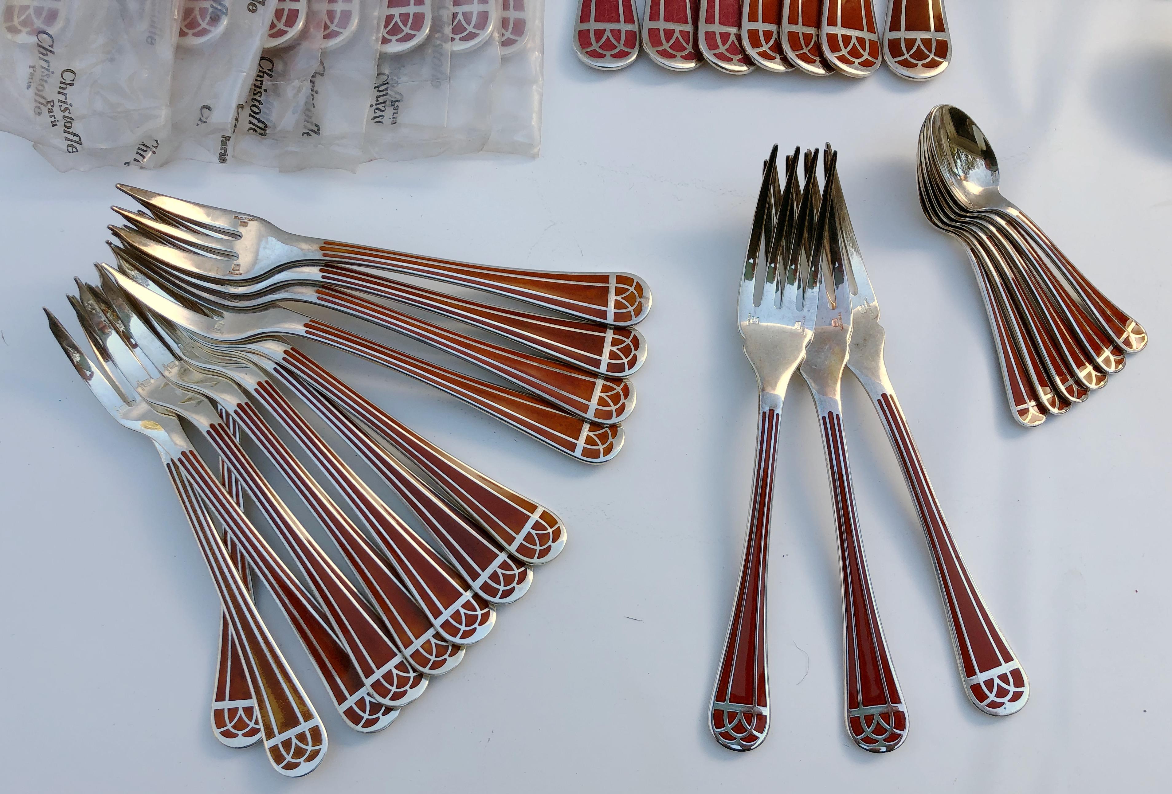 Hand-Crafted 82-Piece Set of French Christofle 