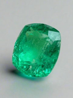8.20 Carat 13.4x11.5 Muzo Green Colombian Emerald - Chivor Cushion Cut Gem