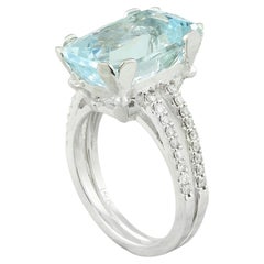 8.20 Carat Aquamarine & Diamond Ring