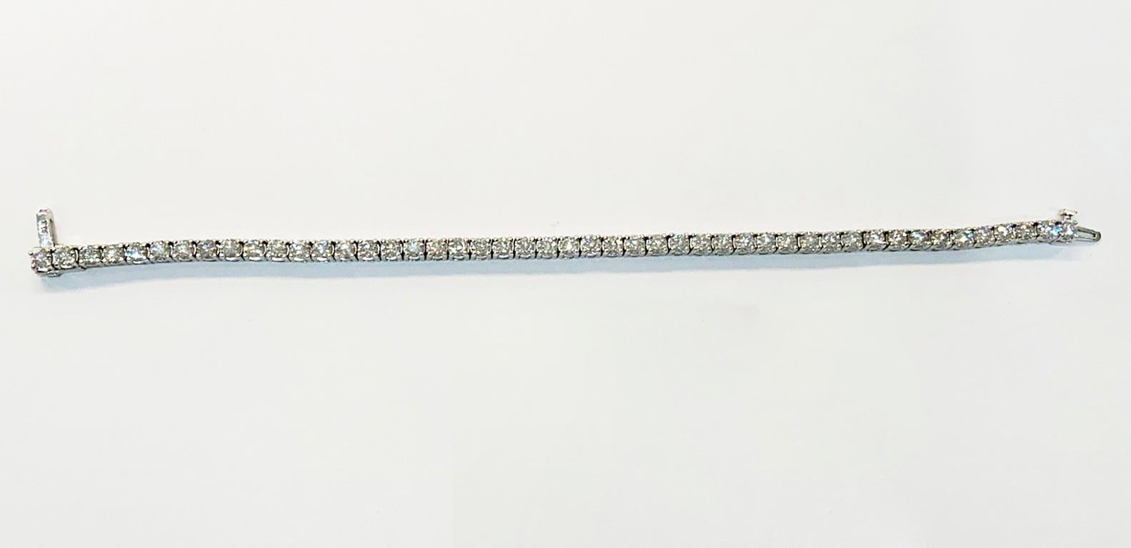 8.20 Carat Diamond VS1 Tennis Bracelet White Gold J Dauphin In New Condition For Sale In Los Angeles, CA