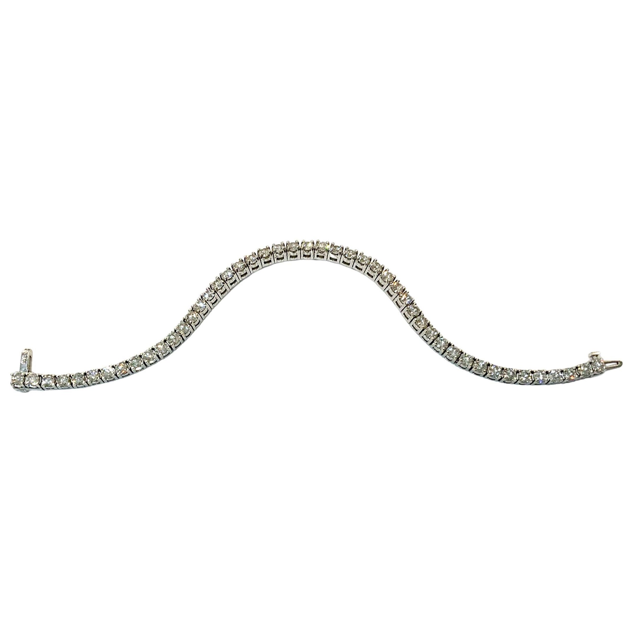 8,20 Karat Diamant VS1 Tennisarmband aus Weißgold
