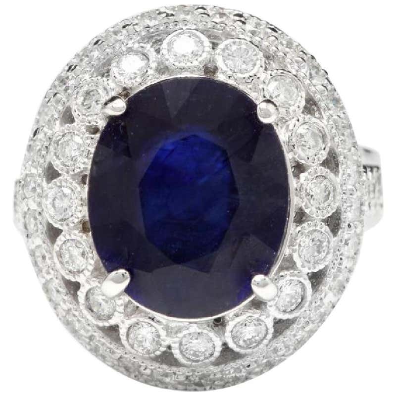 8.20 Carat Natural Sapphire and Diamond Ring For Sale at 1stDibs