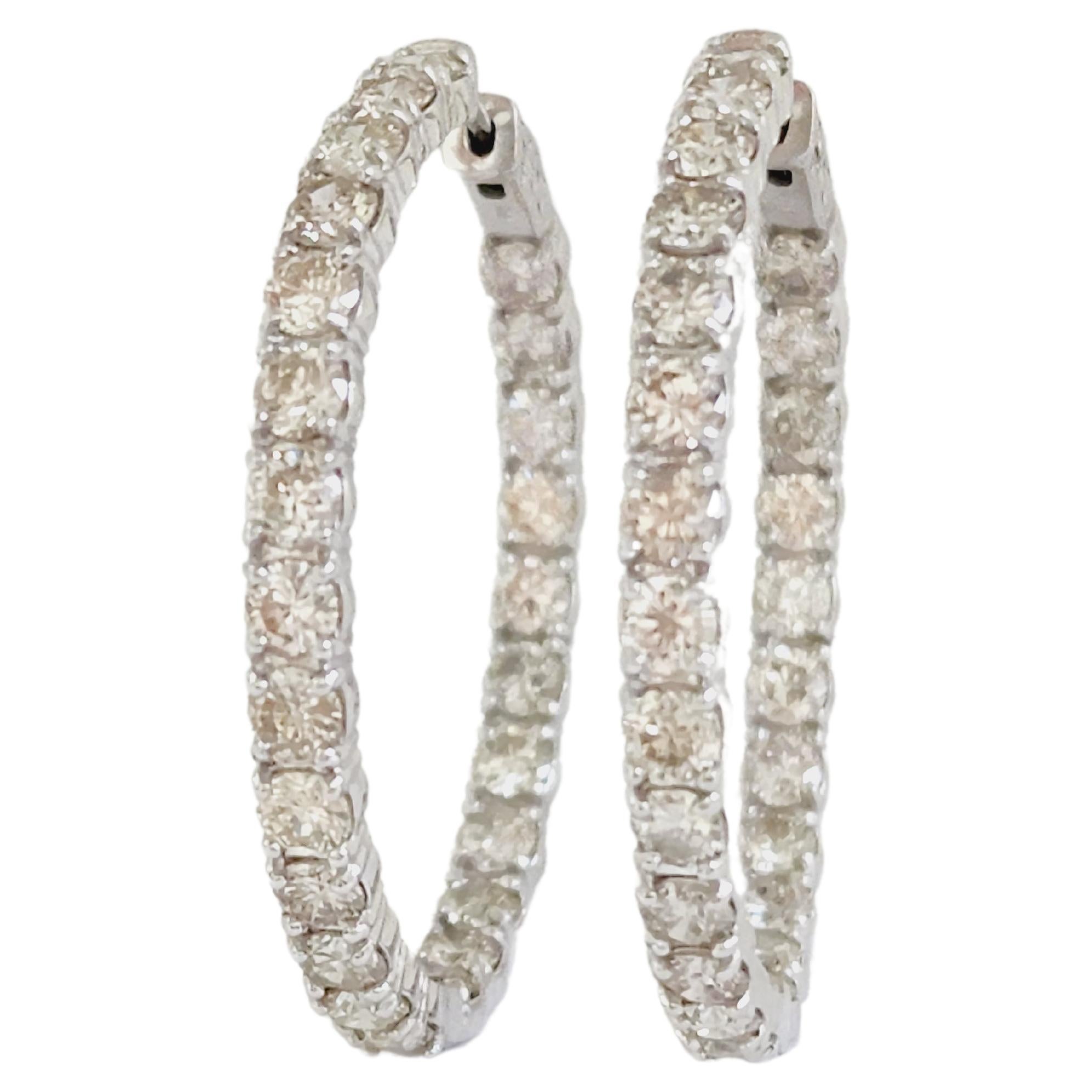 Hoops - Or pavé de diamants naturels 1.00CT 6mm X 11mm - BOGD018
