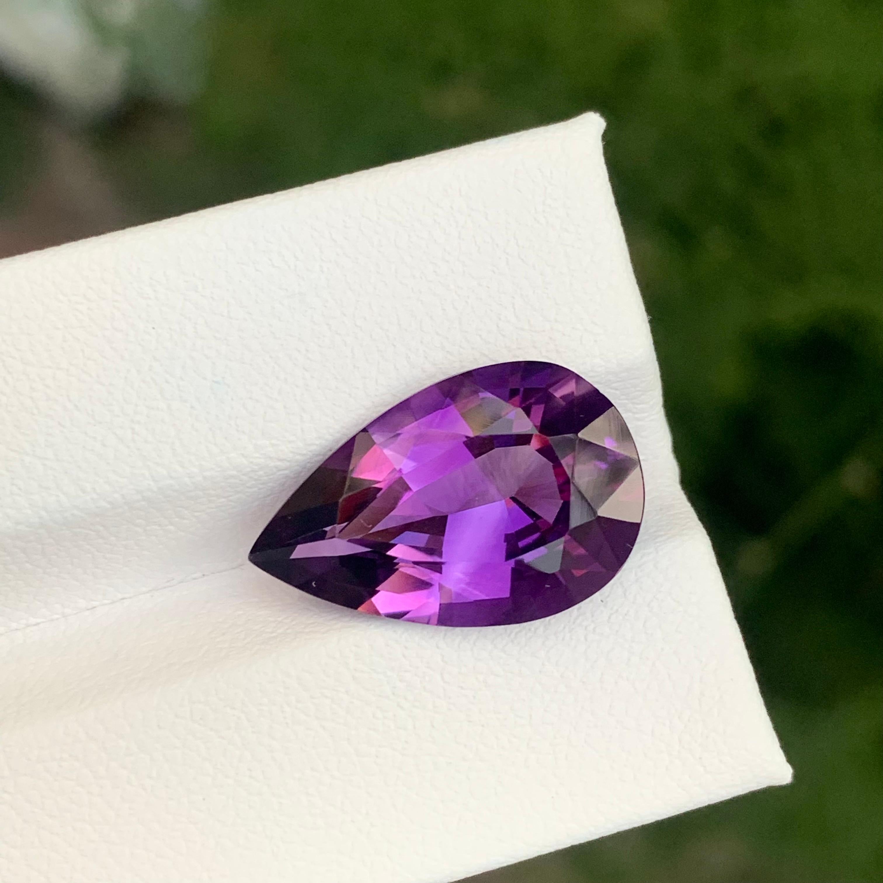 Pear Cut 8.20 Carat Natural Loose Amethyst Pear Shape Gemstone For Sale