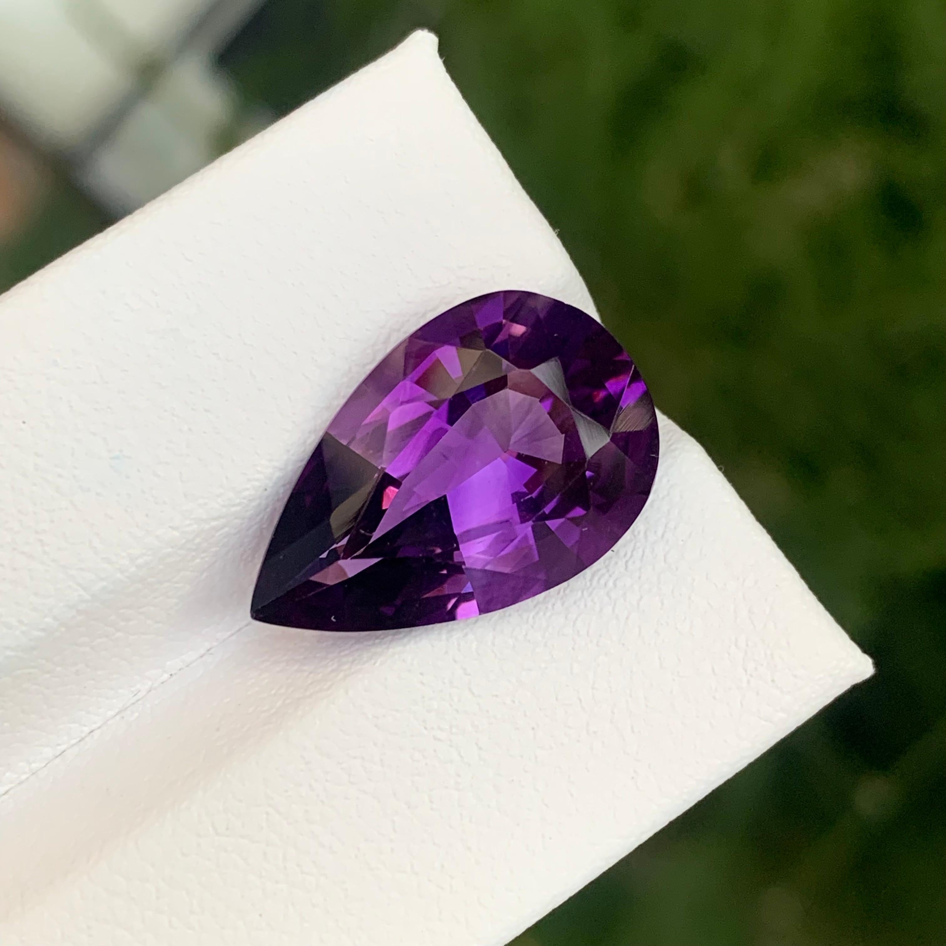 8.20 Carat Natural Loose Amethyst Pear Shape Gemstone For Sale 2