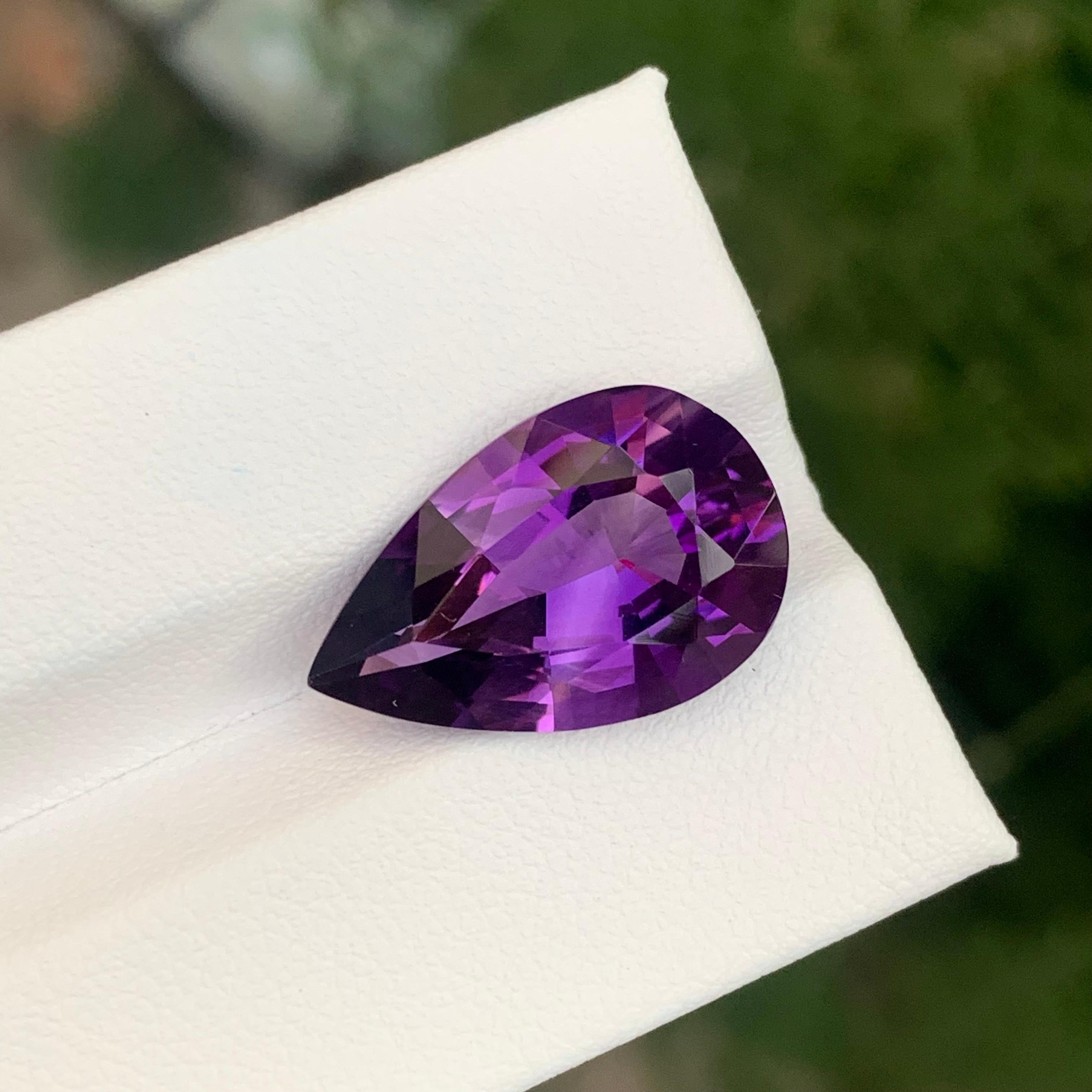8.20 Carat Natural Loose Amethyst Pear Shape Gemstone For Sale 3