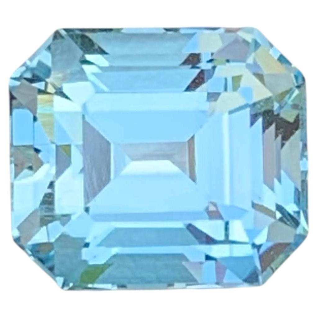 8.20 Carat Natural Loose Sky Blue Topaz Stone Emerald Cut African Gemstone
