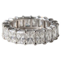 8.20 Carat Radiant Cut Diamond Eternity Band 18 Karat White Gold