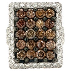 8.20 Carats Brown and White Diamond Ring