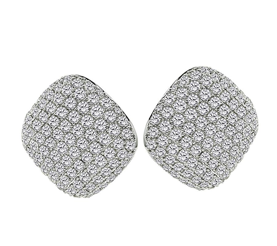 Pendientes de oro con diamantes de 8.20 ct Corte redondo en venta